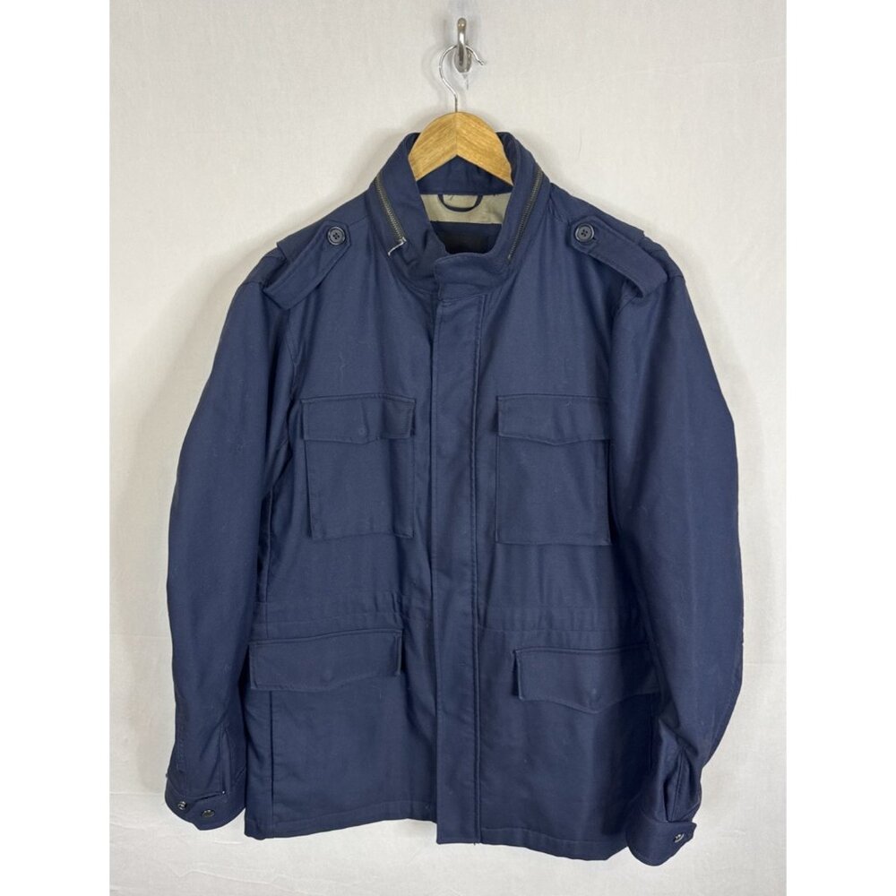 Banana Republic 4 Pocket Field Jacket Navy Cotton‎ Nylon Mens L Military Style